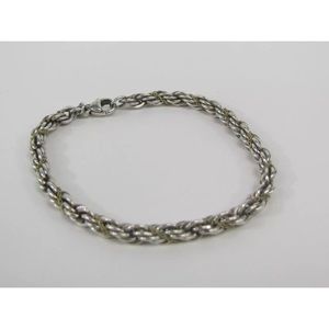 Tiffany & Co sterling silver rope bracelet 18k 7in